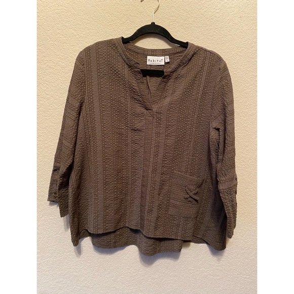 Habitat Women's Taupe Textured Blouse - Picture 1 of 5